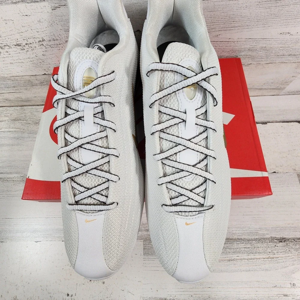 Nike Shox Z Shoes Mens 9 White Gold Running Sneakers HQ7540-100 NWB
